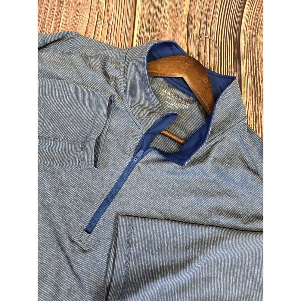 Maelreg Performance 1/4 Zip Top Mens 3XL Blue Long Sleeve Pullover Stretch
